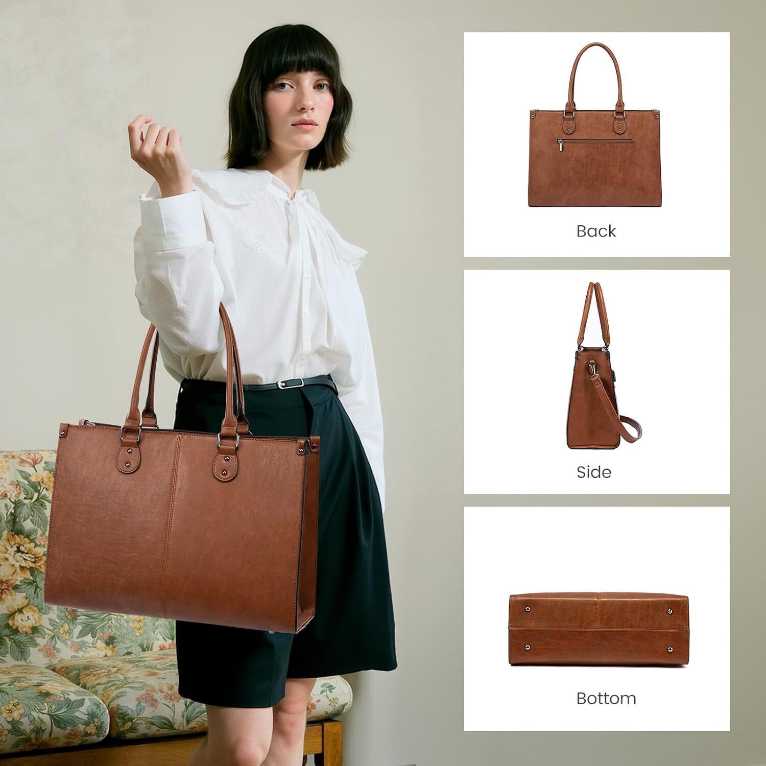 Laptop Tote Bag For Women, 15.6 Inch Professional Work Bag With — image 7 of 7